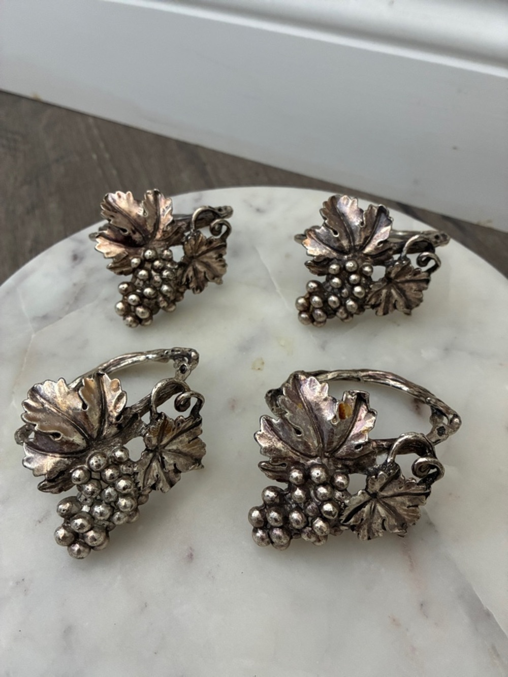 Vintage Arthur Court Grape & Vine Napkin Rings